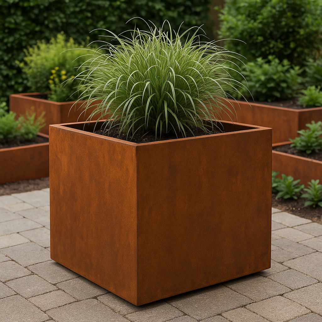 Stable Patina planters_ A uniform, stable layer with rich texture and natural beauty is established.