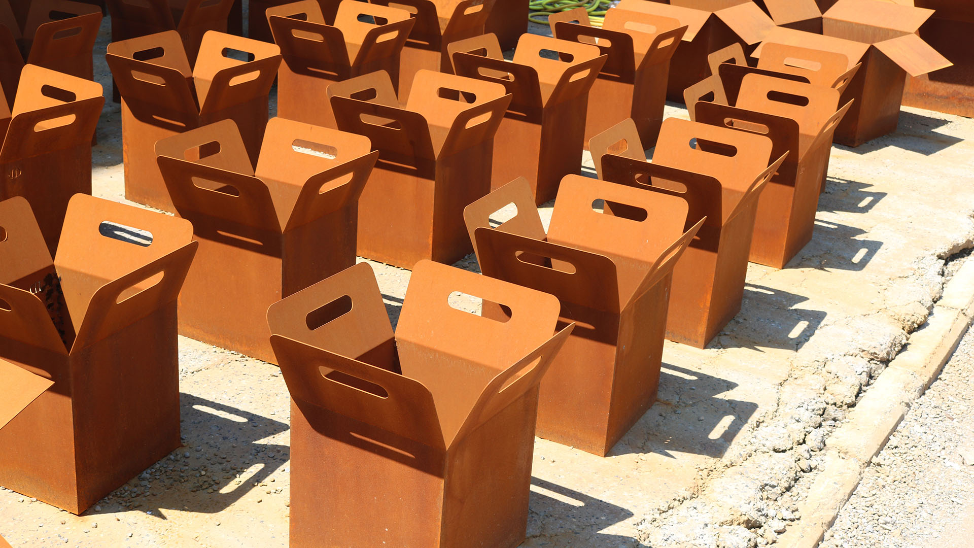 corten steel planters factory