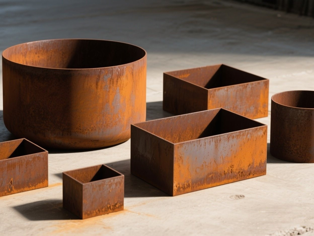 corten steel planters