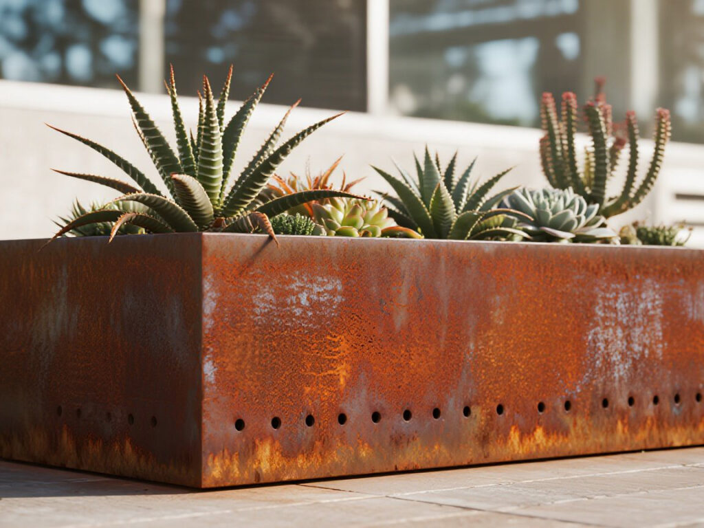 corten steel planters