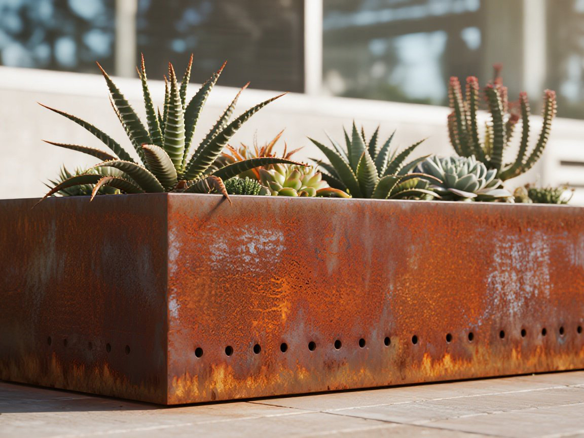 corten steel planters