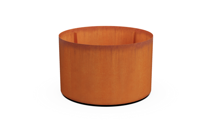 corten steel round planter
