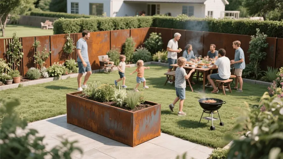 corten steel planter pot