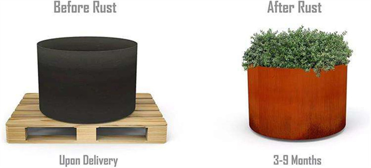 corten planter pot