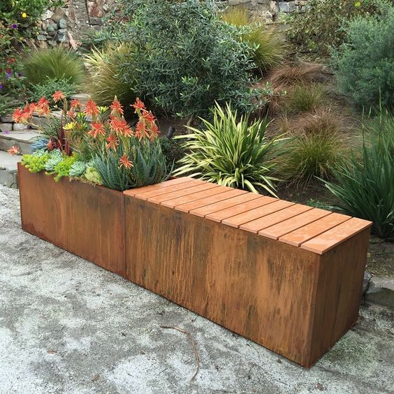 corten steel planter