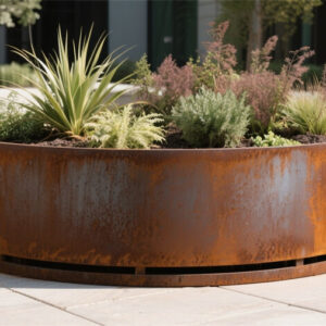 Corten Steel Round Planter Boxes