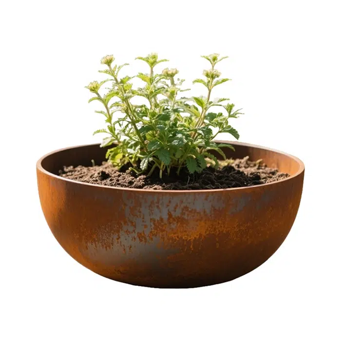 Corten Steel Series Round Bowl Planter