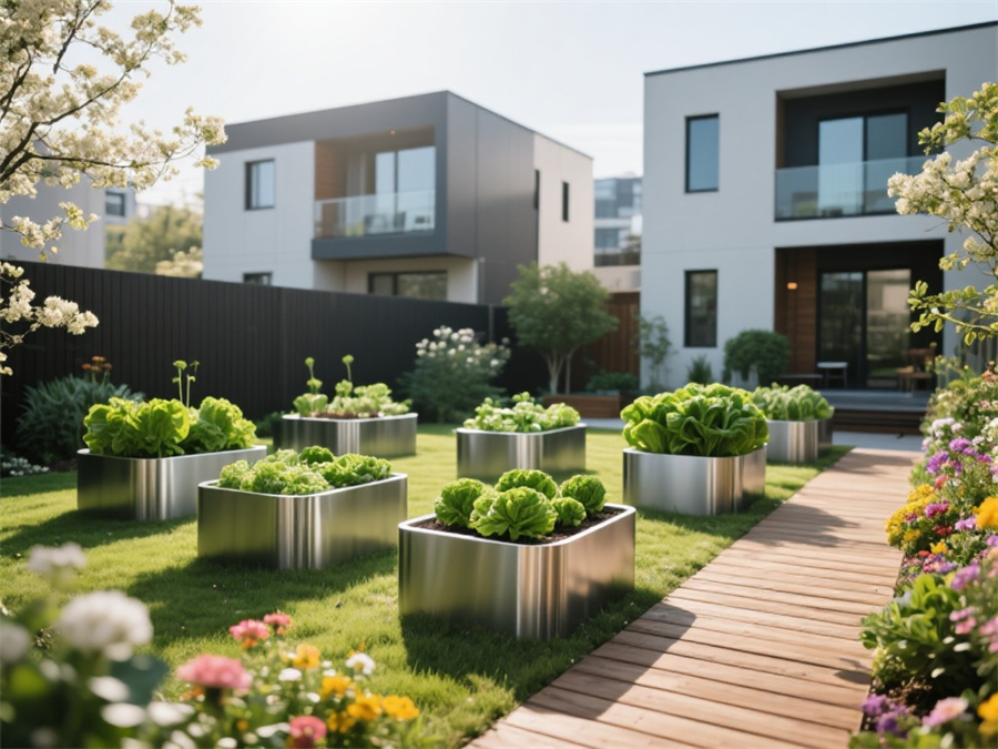 stainless steel planters outdoor