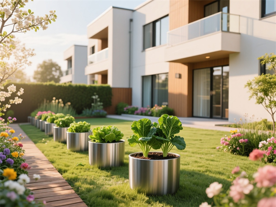stainless steel planter pot
