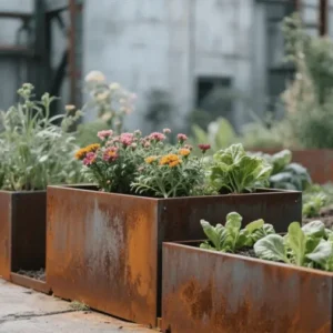 corten steel flower pot
