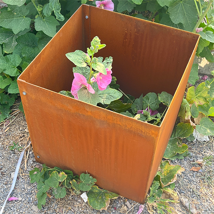 Corten Steel Bottomless Planter